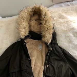 Military Parka with Faux Fur Hood || TRF by Zara
